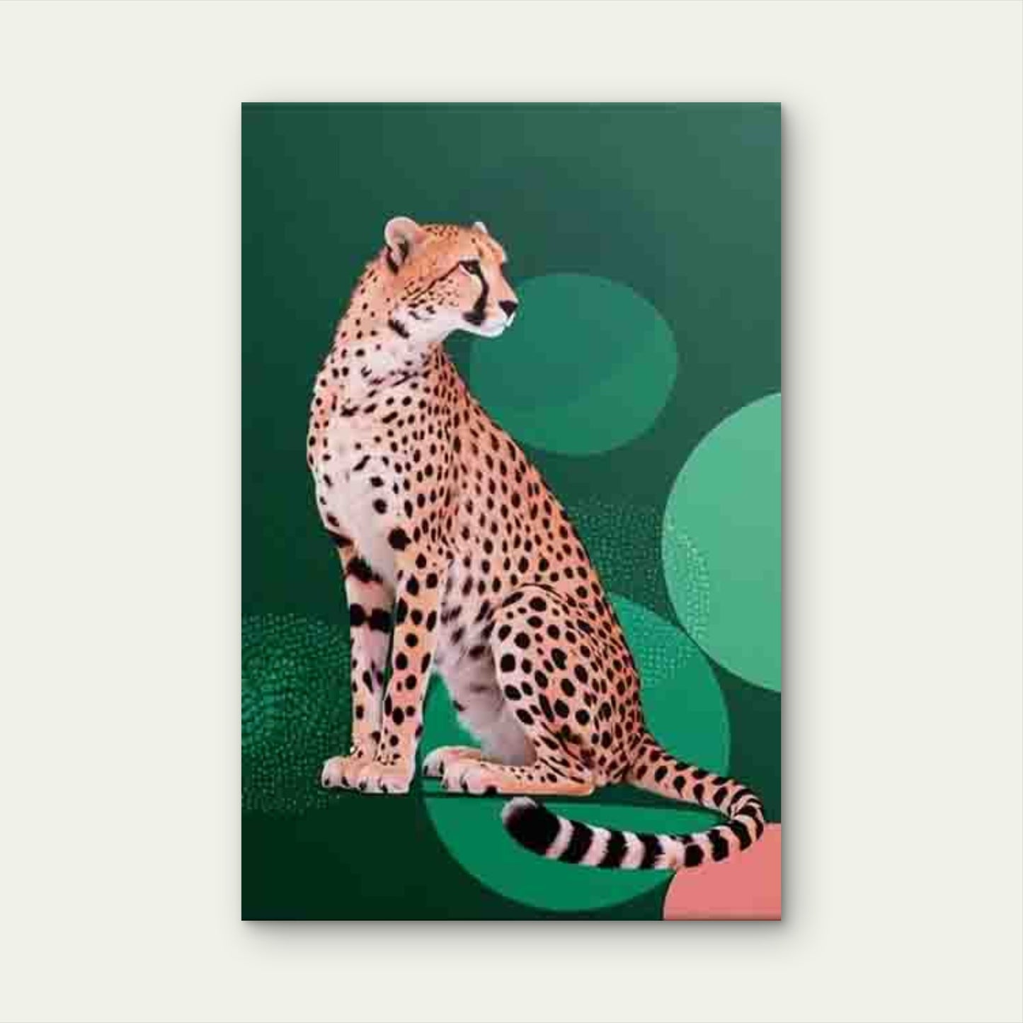 Cheetah Resting on Green Field 60x90cm Metal Print Ready to Hang