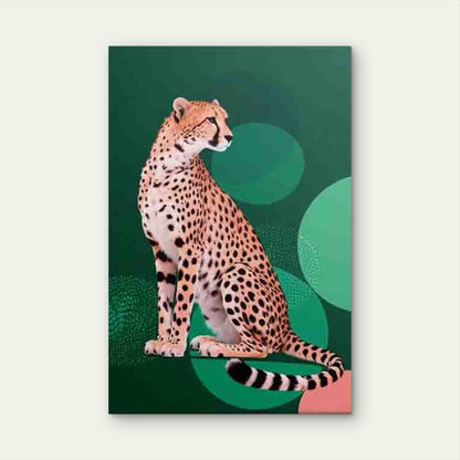 Cheetah Resting on Green Field 60x90cm Metal Print Ready to Hang