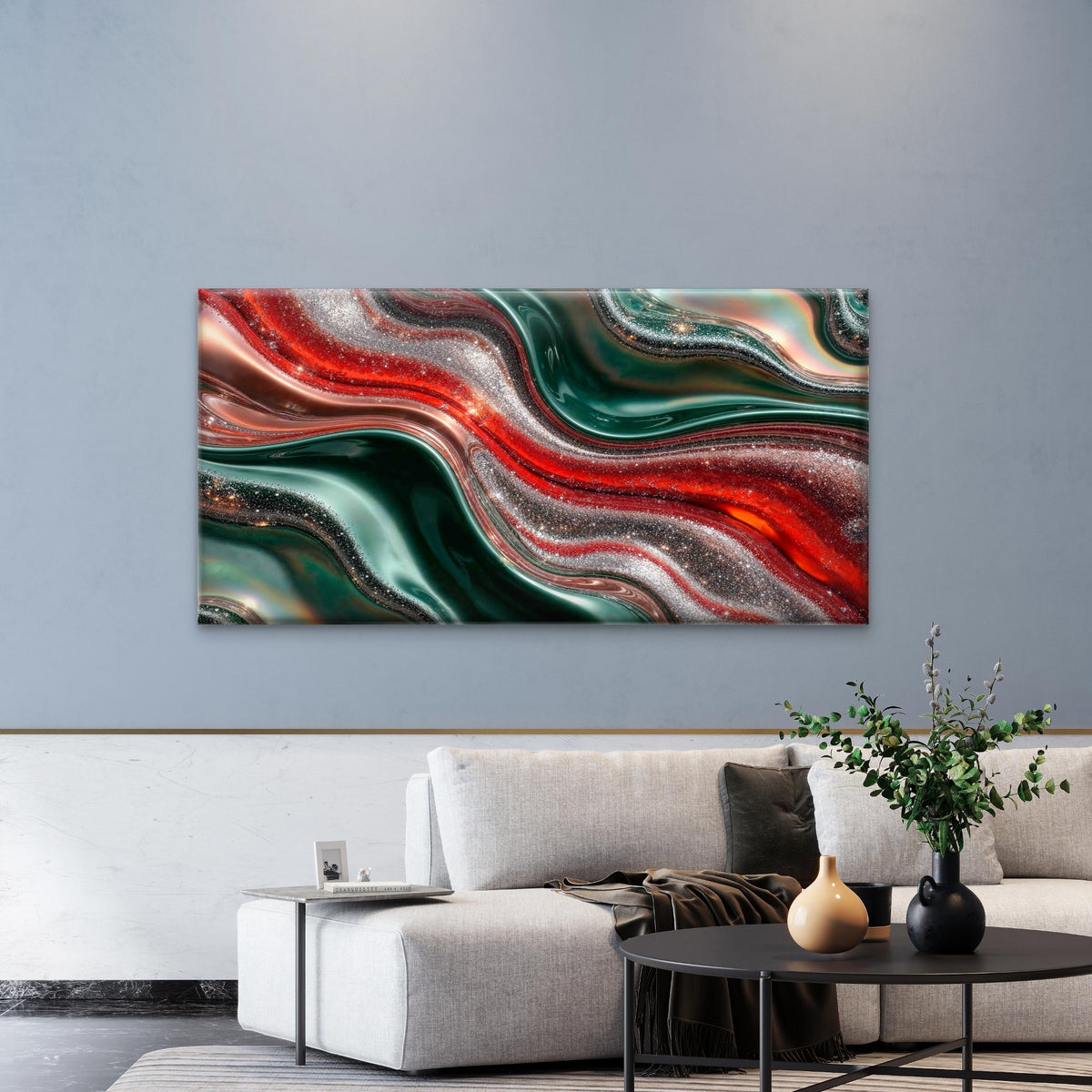 Abstract Liquid Pattern Wall Art Canvas Office Home Room Framed 120x60cm