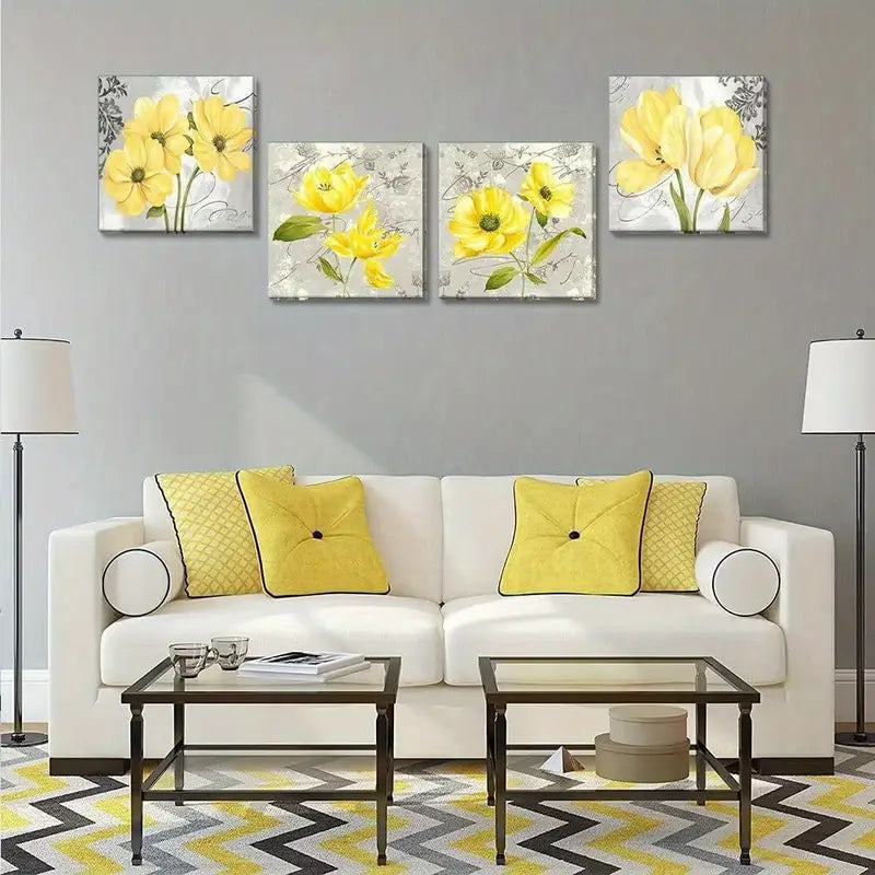 4pcs Featuring a Four-Panel  Wall Art Canvas Framed