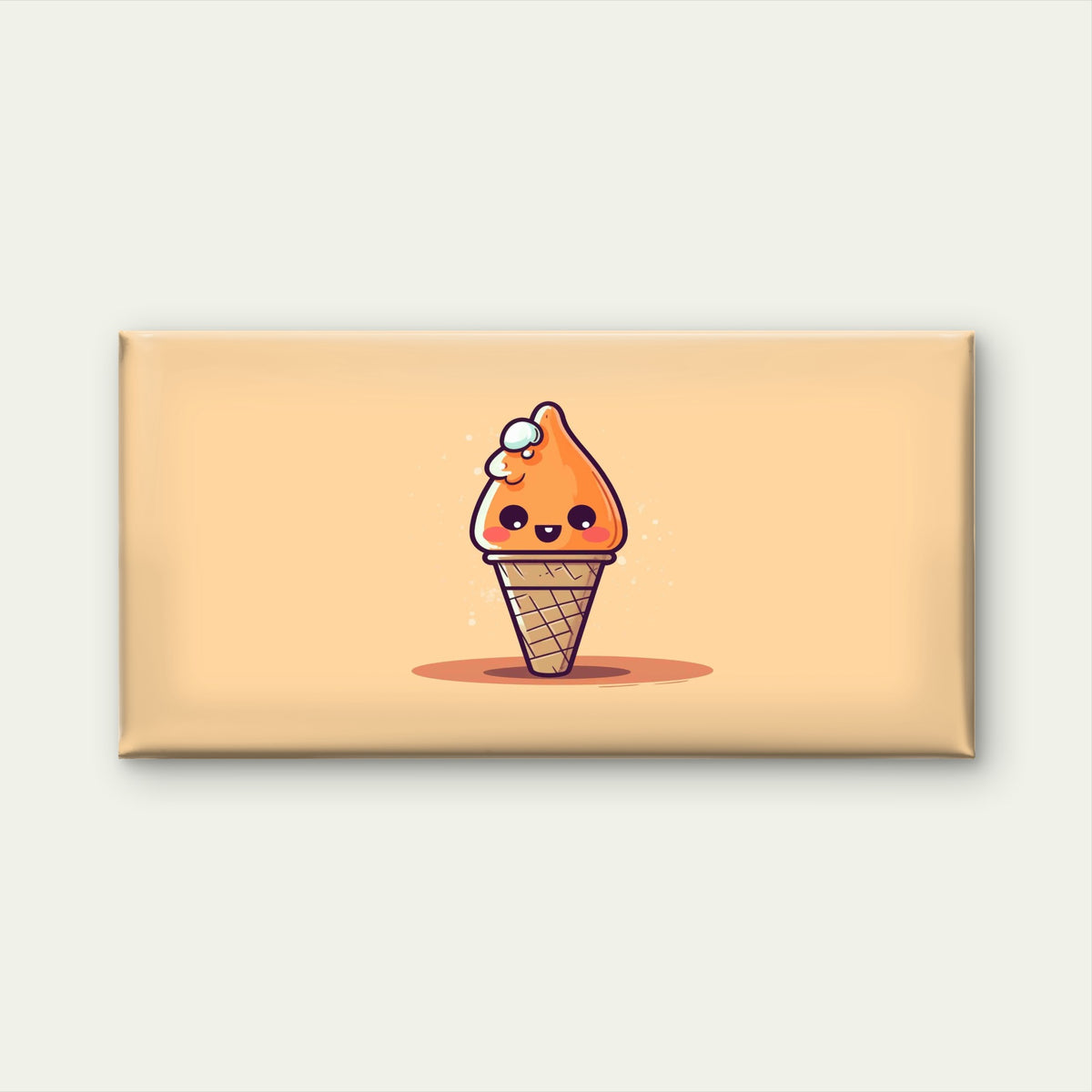 Kawaii Orange Soft Serve Pastel Wall Art Canvas Office Home Room Framed 120x60cm