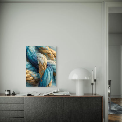 Ocean Rope, Nautical Decor Metal Print Ready to Hang