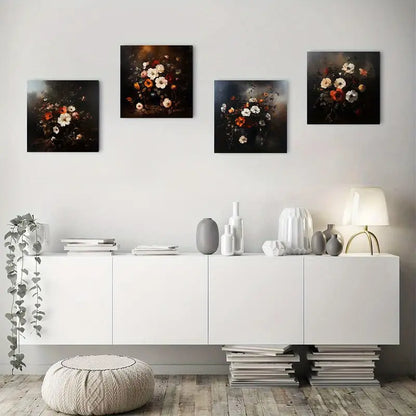 4pcs  Autumn flower Picture Modern Wall Art Canvas Framed