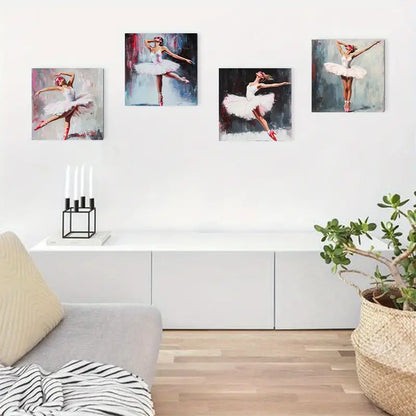 4pcs Dance Picture Quality Texture    Wall Art Canvas Framed