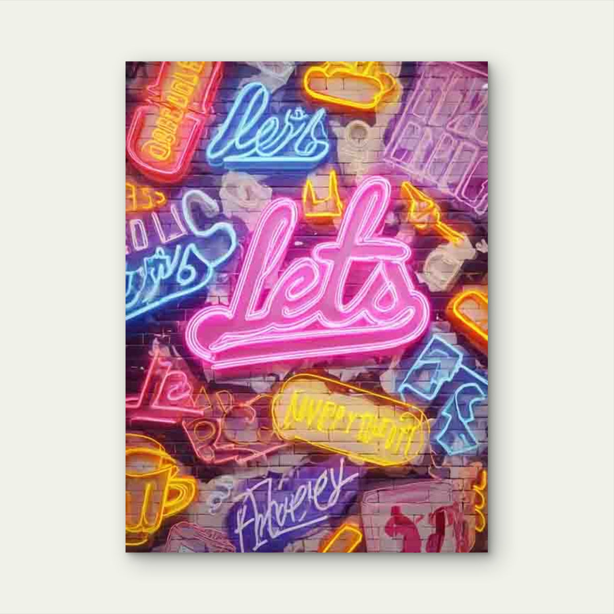 Let's Pretend This Never Happened Neon Sign Metal Print Ready to Hang