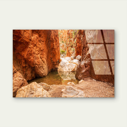 Standley Chasm Outback Canyon Oasis Acrylic Glass Printing Wall Art Australian Made Quality