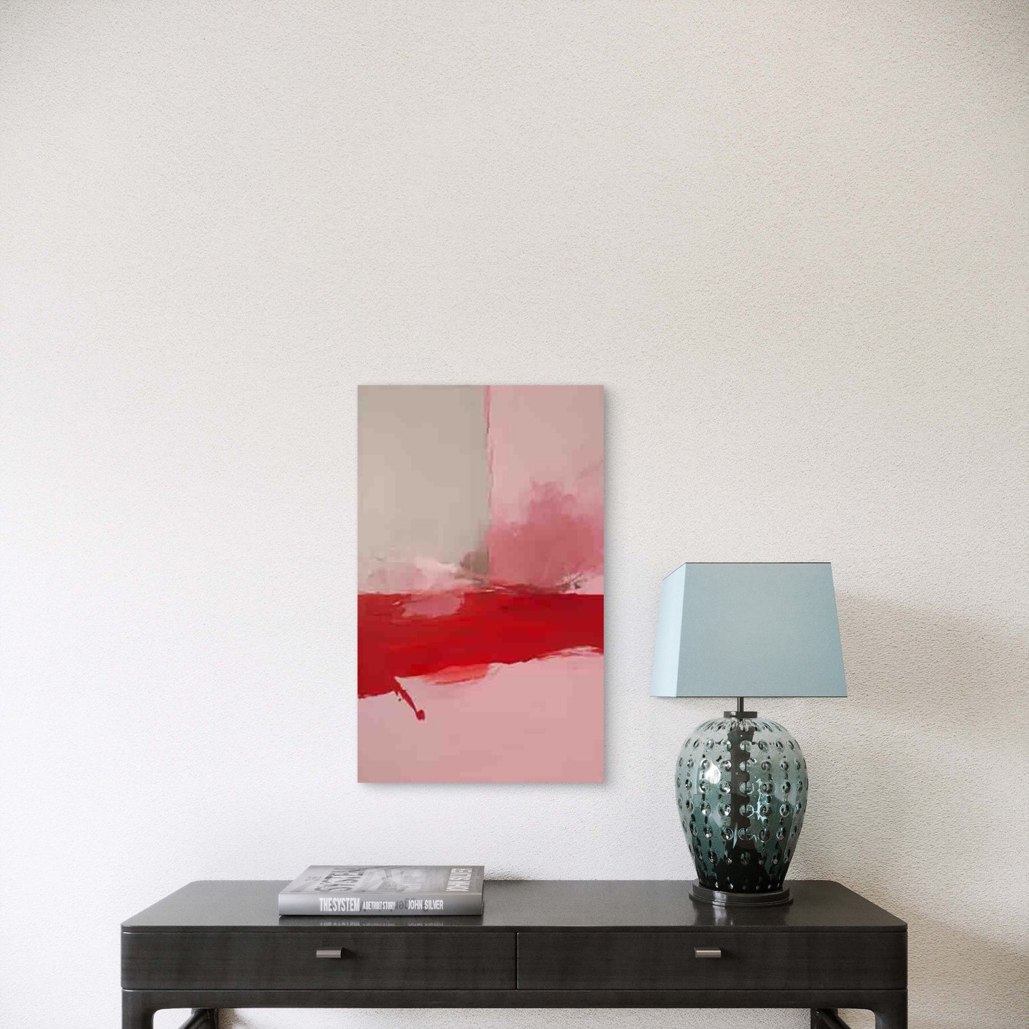 Abstract Pink and Red Gradient Metal Print Ready to Hang
