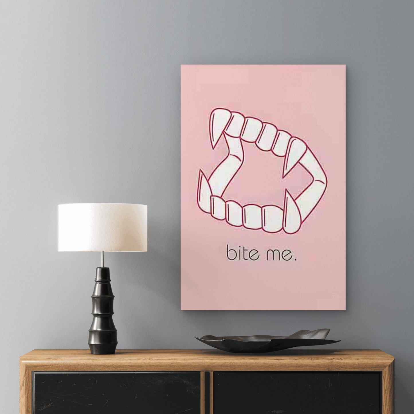 Vampire Bite Gothic Bite Me 60x90cm Metal Print Ready to Hang - Bella Home Decor