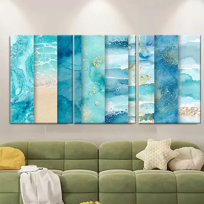 3pcs Ocean, Sand, Shells & Shoreline Scenes Metal Print Ready to Hang Art