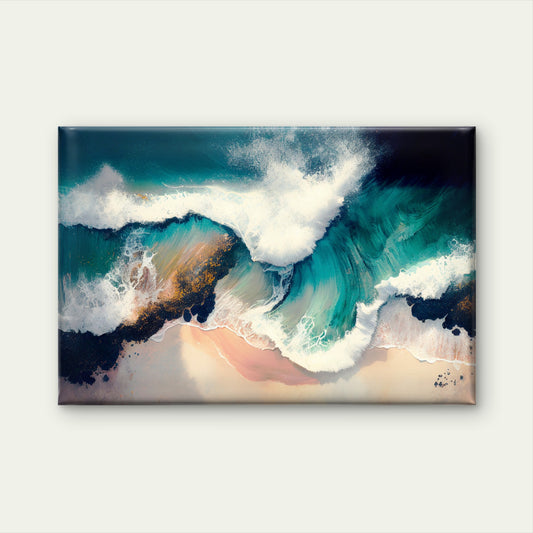 Waves Dance on the Shore Painting Wall Art Decor 100% Australian Made