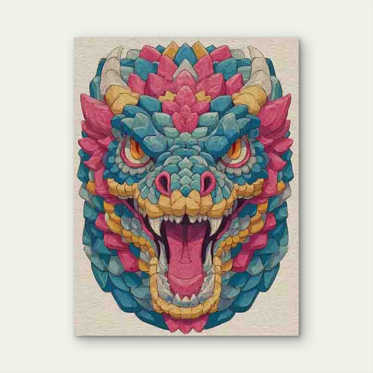 Vibrant Cartoon Hydra Metal Print Ready to Hang