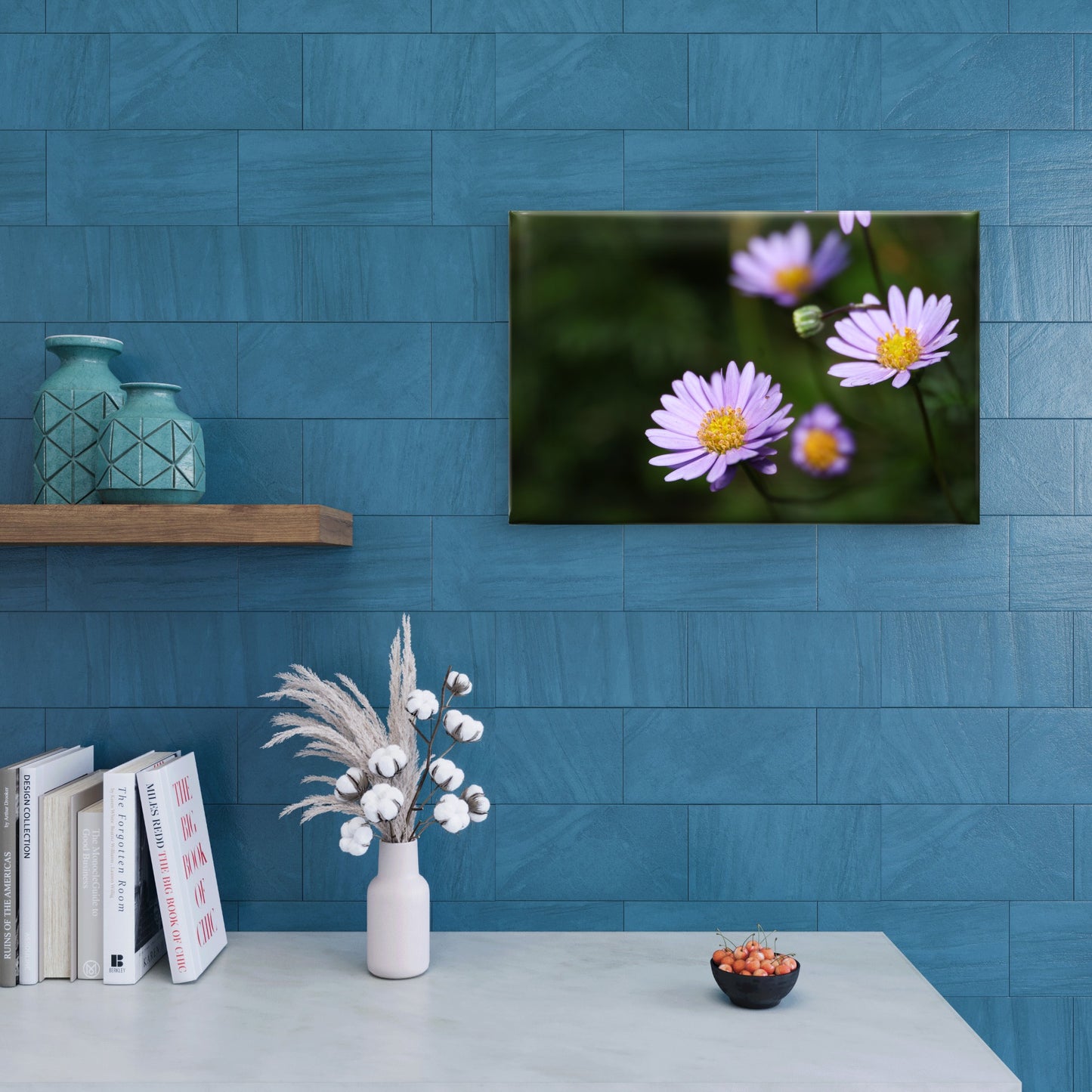 Australian Native Purple Brachyscome Daisy Wall Art Decor 100% Australian Made