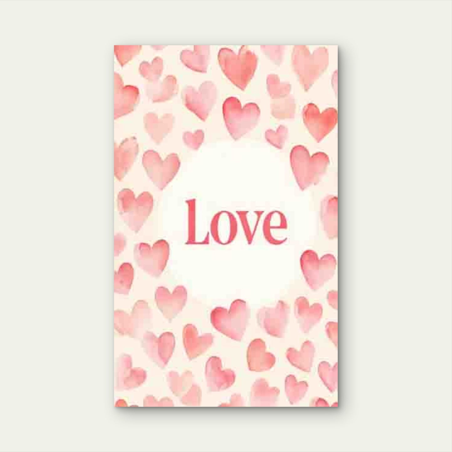 Pink Watercolor Heart Love 60x90cm Metal Print Ready to Hang