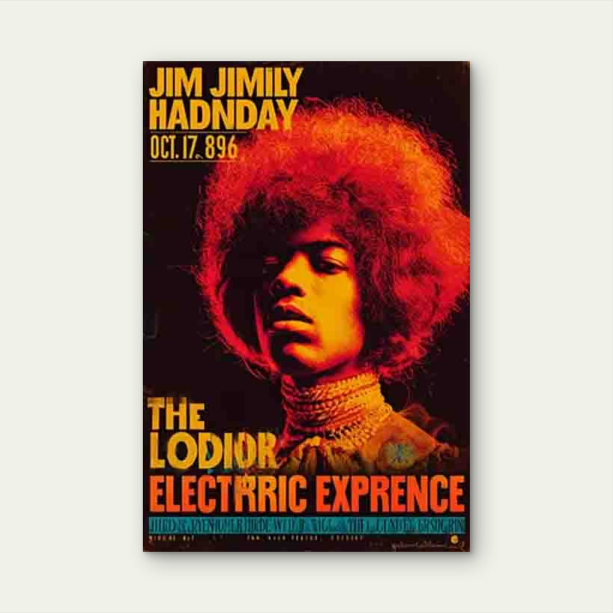Jimi Hendrix-Inspired Electric Psychedelic Experience 60x90cm Metal Print Ready to Hang