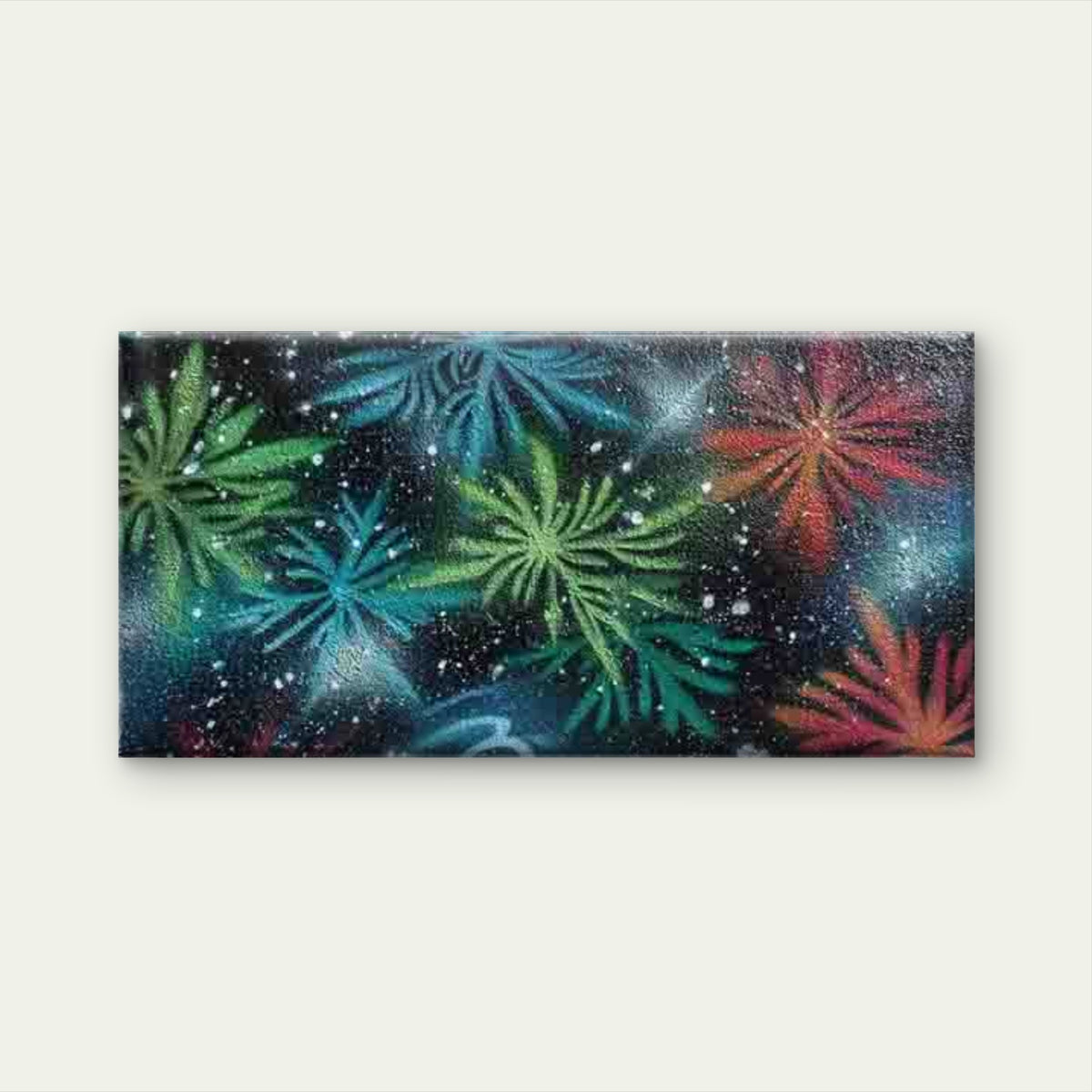 Colorful Fireworks Starry Sky Wall Art Canvas Office Home Room Framed 120x60cm