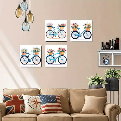 4pcs   Print Bik Themed Elegant HJ     Wall Art Canvas Framed