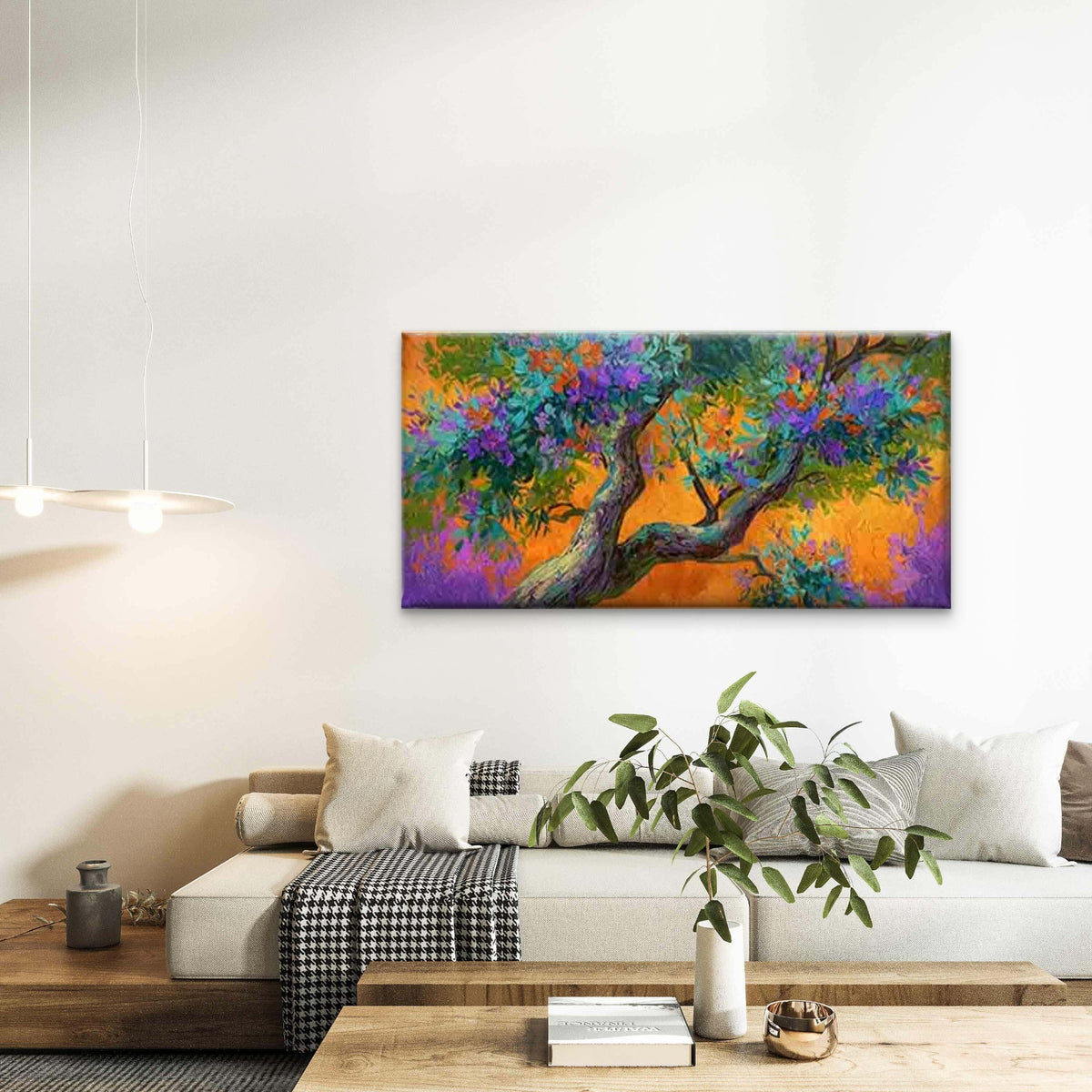 Vibrant, & Floral Botanical Wall Art Canvas Office Home Room Framed 120x60cm