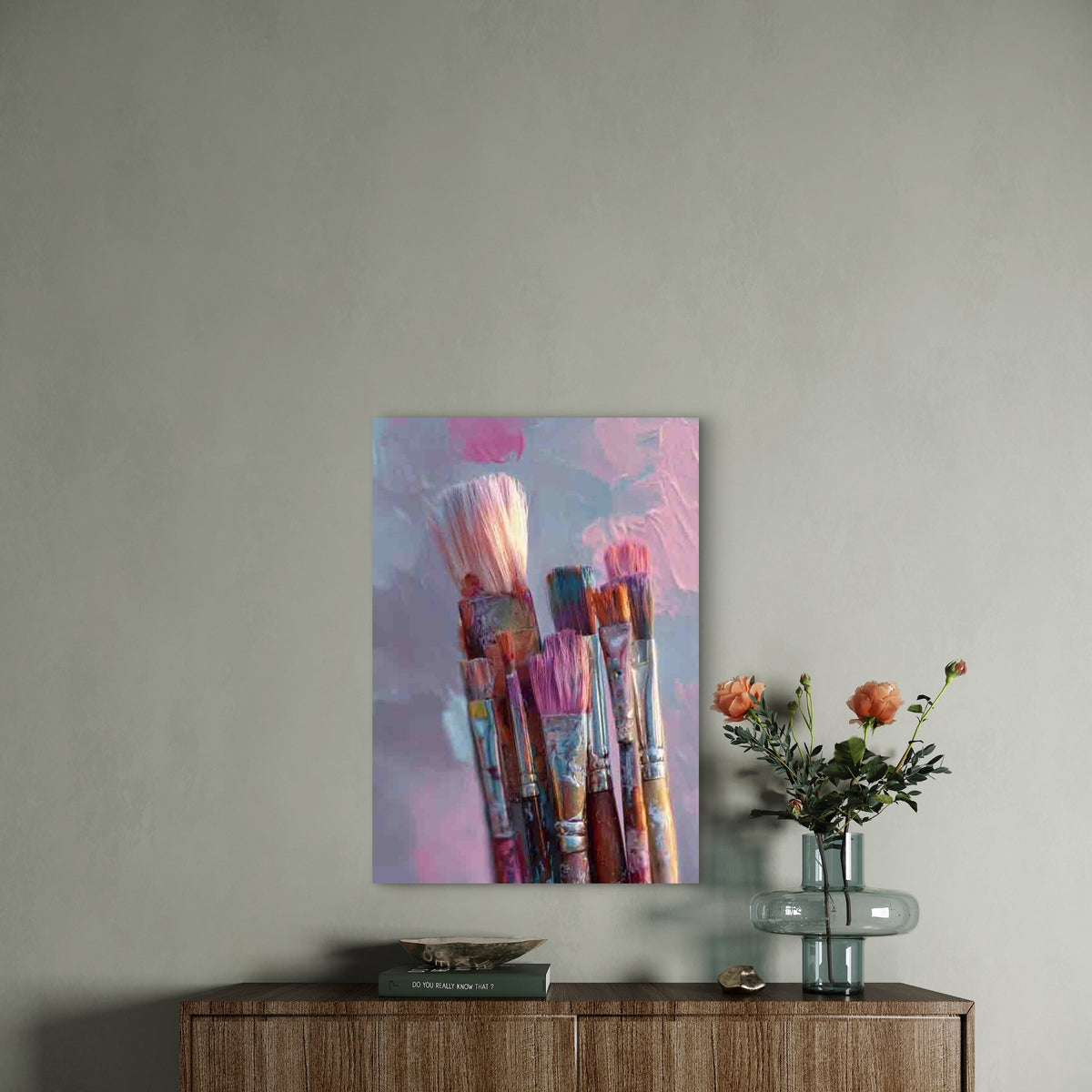 Featuring Colorful Paint Brushes 60x90cm Metal Print Ready to Hang