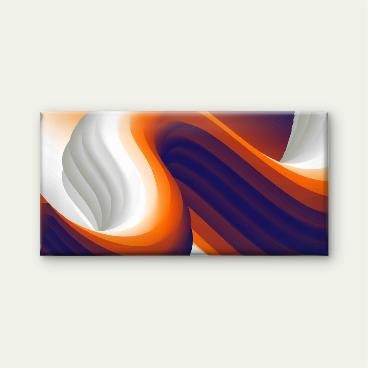 Abstract Blue Orange Curved Lin Wall Art Canvas Office Home Room Framed 120x60cm