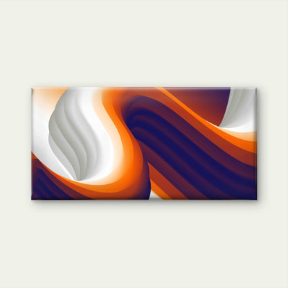 Abstract Blue Orange Curved Lin Wall Art Canvas Office Home Room Framed 120x60cm
