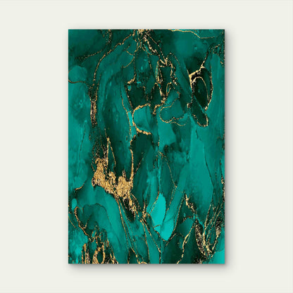 Green Gold Pattern Background 60x90cm Metal Print Ready to Hang