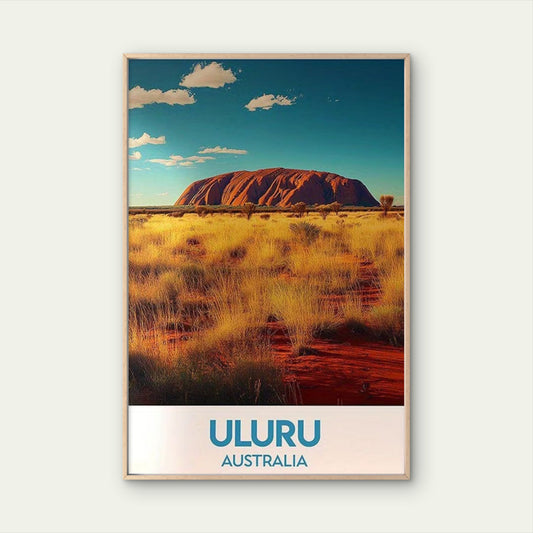 Uluru Ayers Rock Australian Outback Painting Travel Poster Print Wall Art