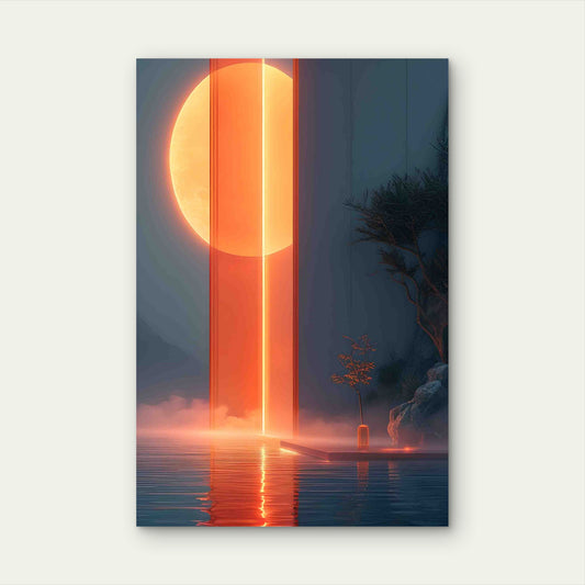 Stunning Sunset Gateway Another World 60x90cm Metal Print Ready to Hang - Bella Home Decor