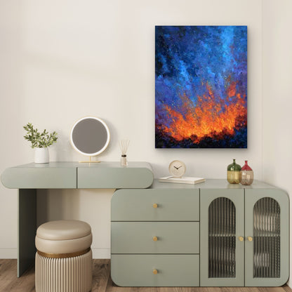 Abstract Fiery Explosion Art 60x90cm Metal Print Ready to Hang