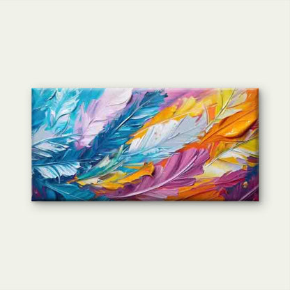 Abstract Feather Painting Wall Art Canvas Office Home Room Framed 120x60cm