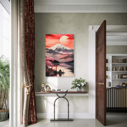 Featuring Mount Fuji at Dusk 60x90cm Metal Print Ready to Hang