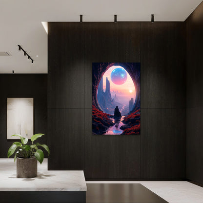 Sci Fi Fantasy Landscape 60x90cm Metal Print Ready to Hang