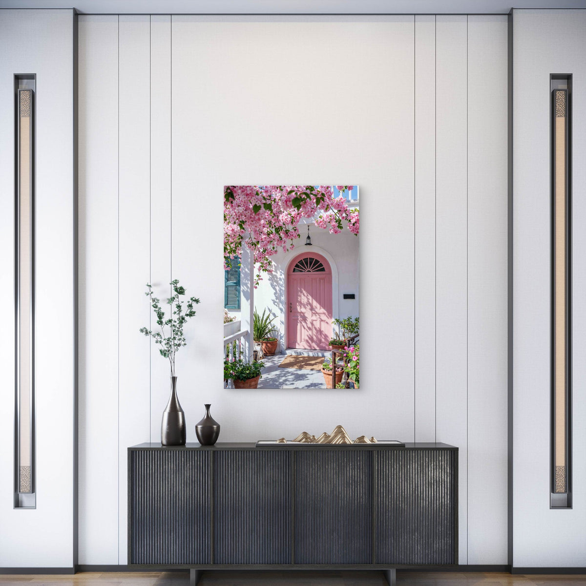 Pink Flower Door Metal Print Ready to Hang