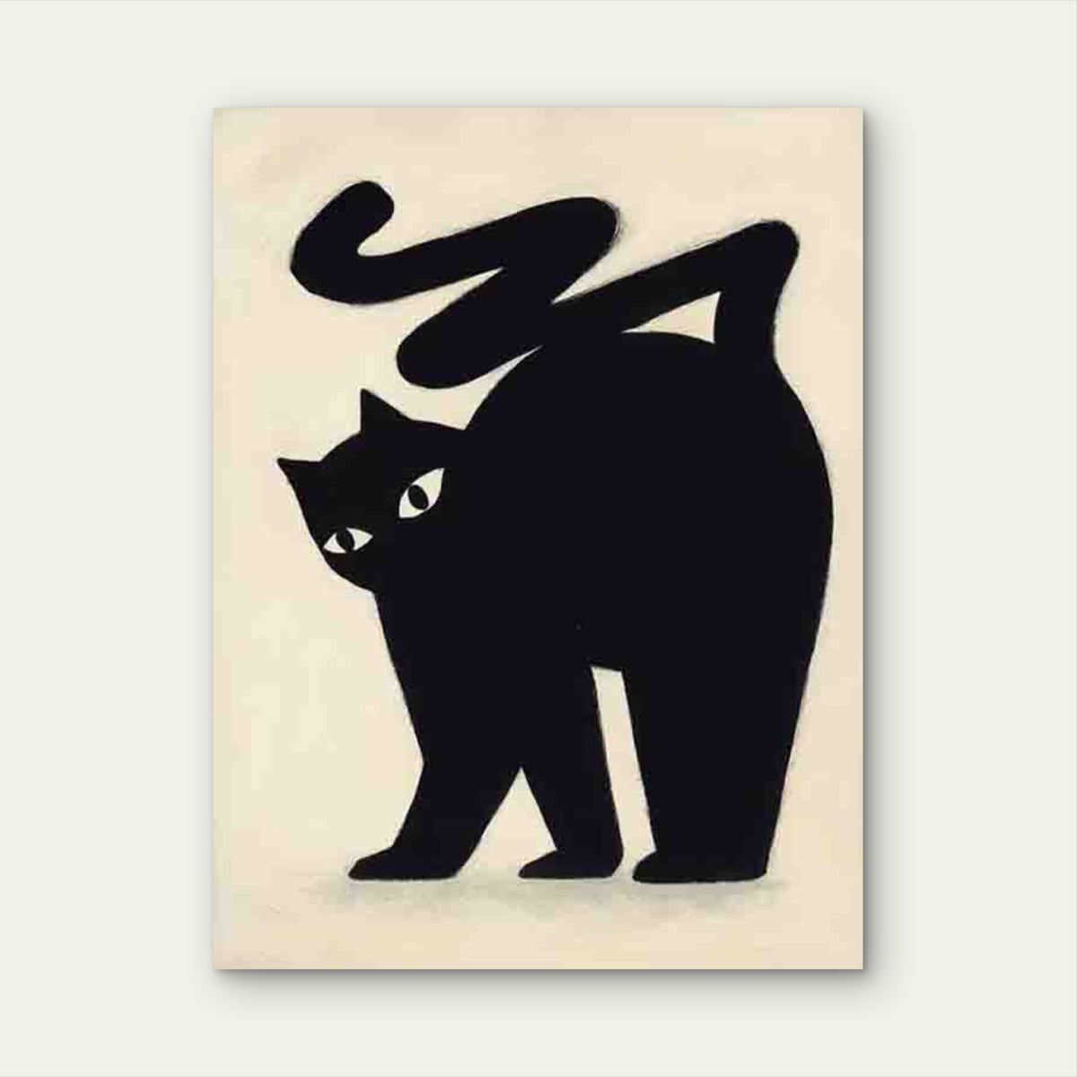 Black Cat Silhouette Art 60x90cm Metal Print Ready to Hang