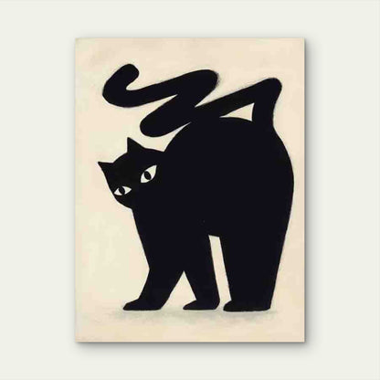 Black Cat Silhouette Art 40x60cm Metal Print Ready to Hang