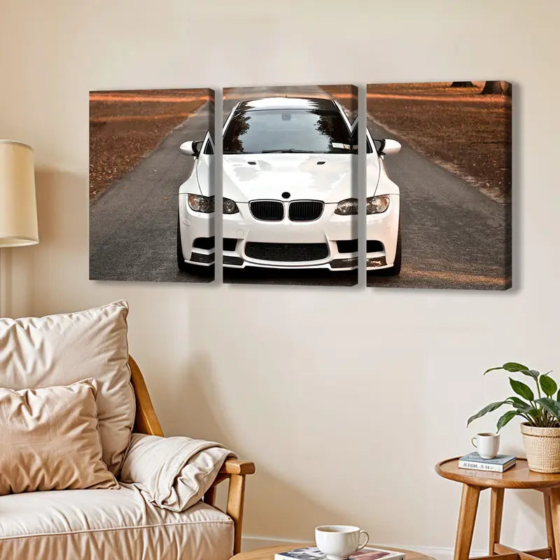 3pcs Supercar Racing Performance Poster Wall Art Set Canvas Framed 60x90cm - High Quality Print 100% Australian Made Wall Canvas Ready to Hang