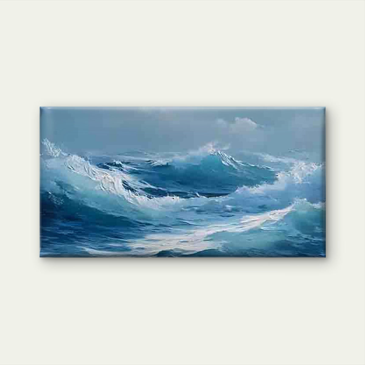 Surging Ocean Wave Wall Art Canvas Office Home Room Framed 120x60cm