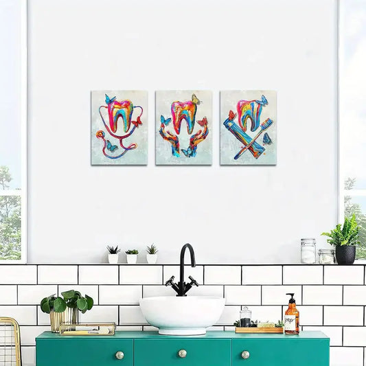 3pcs Dental Assistant  Metal Print Ready to Hang Art