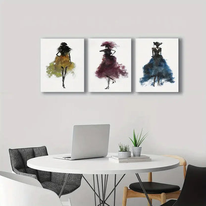 3pcs Yellow,Pink & Blue Watercolor Style EnthusiastMetal Print Ready to Hang Art