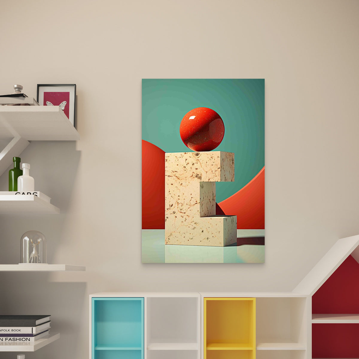 Abstract Creative 3D Sphere 40x60cm Metal Print Ready to Hang