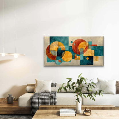Geometric Abstract Wall Art Canvas Office Home Room Framed 120x60cm