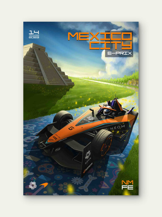 Aztec Pyramid Racing 60x90cm Metal Print Ready to Hang