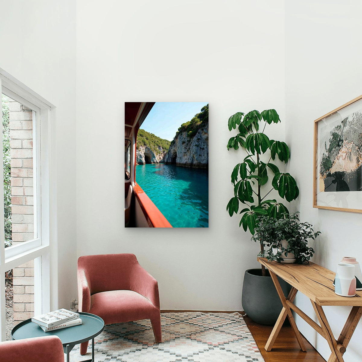 Blue Caves of Zakynthos 60x90cm Metal Print Ready to Hang