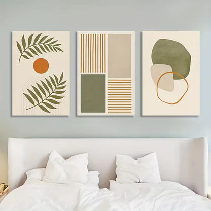 3pcs Modern Geometric Abstract Wall Art Set Canvas Framed 50x70cm - High Quality Print 100% Australian Made Wall Canvas Ready to Hang