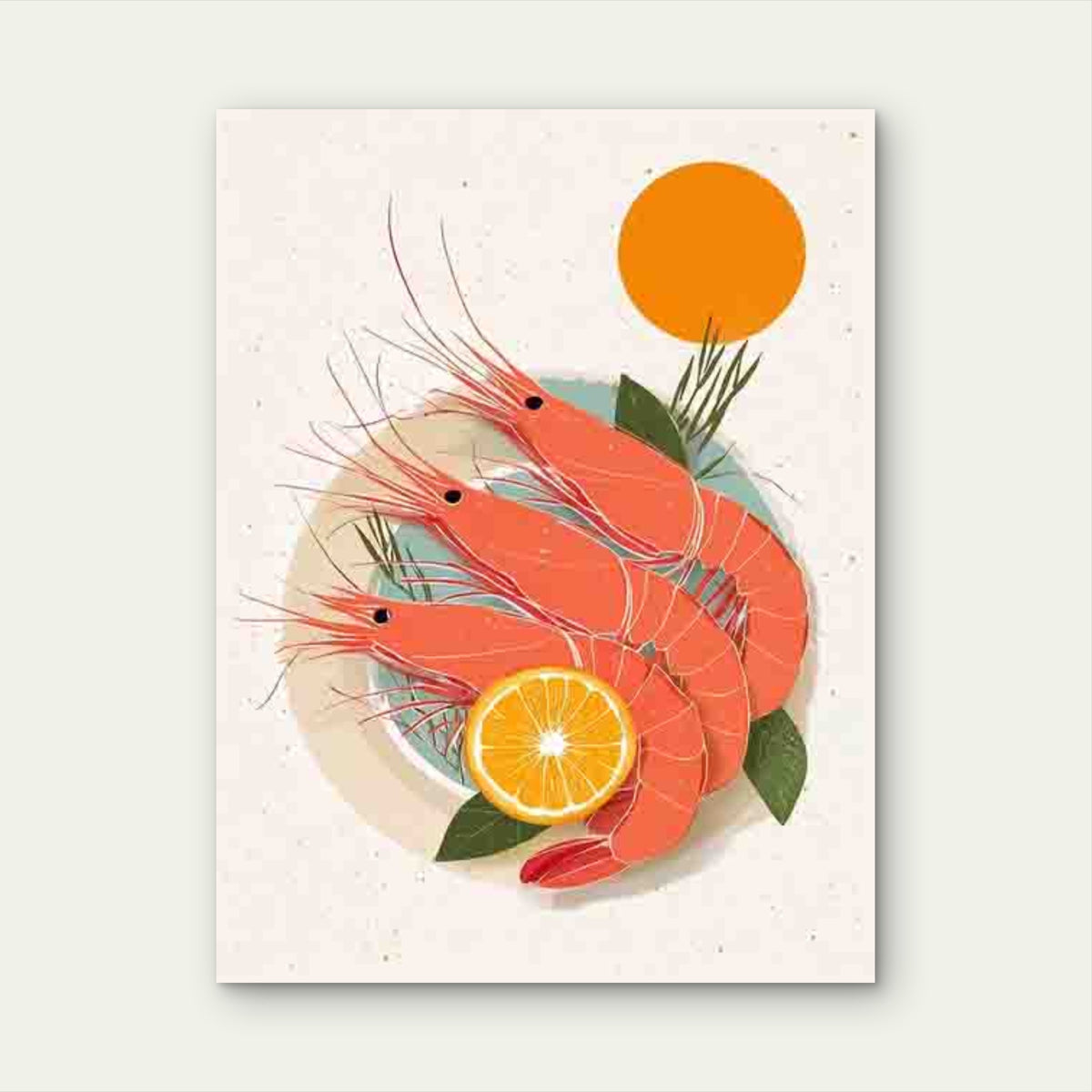 Red Shrimp Frutti Di Metal 40x60cm Print Ready to Hang