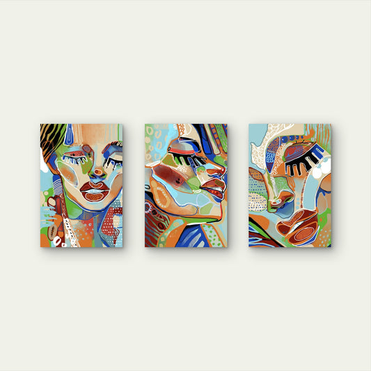 3pcs Colorful Pop Art Graffiti Abstract Wall Art Set Canvas Framed 50x70cm - High Quality Print 100% Australian Made Wall Canvas Ready to Hang