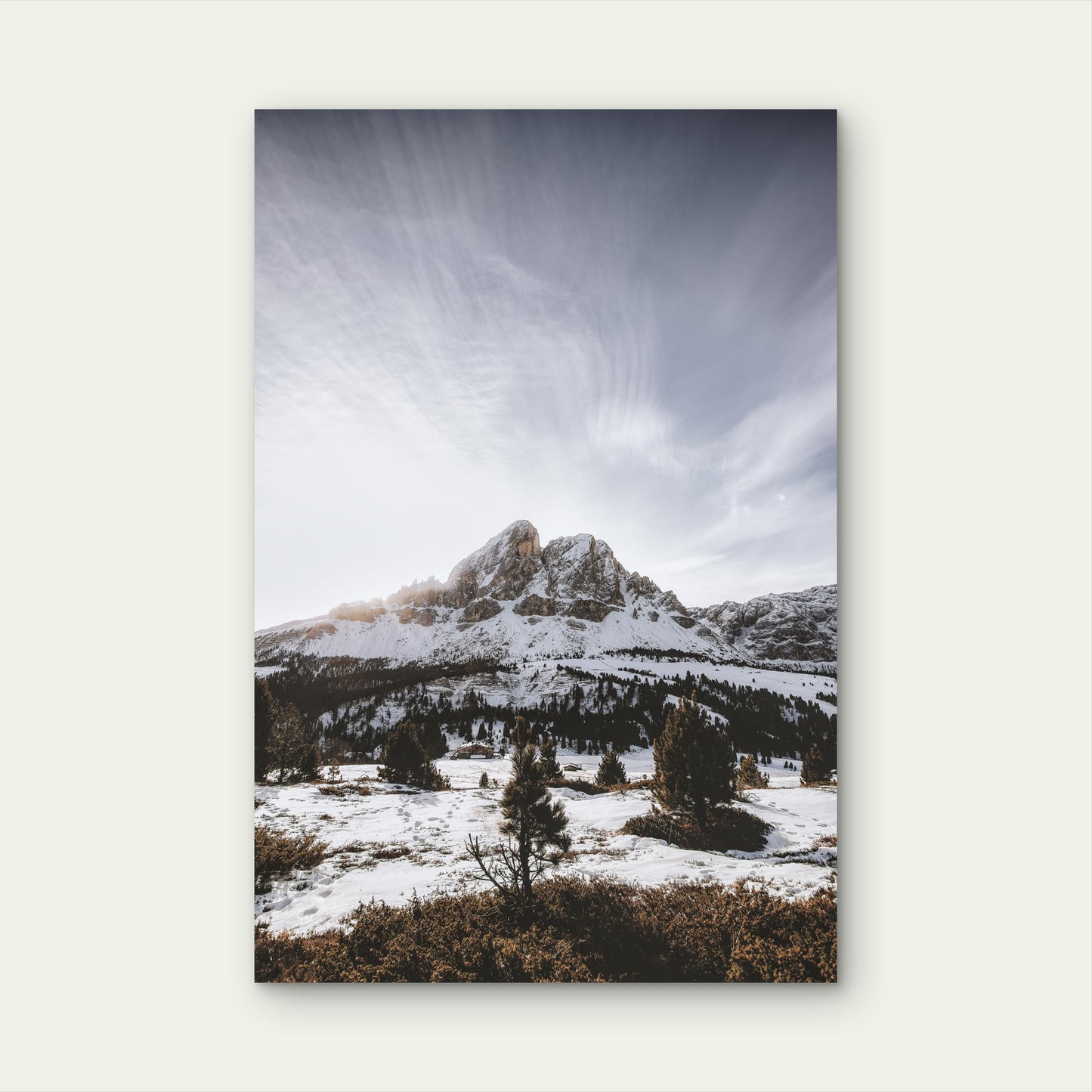 Snow Covered Mountain Range 60x90cm Metal Print Ready to Hang