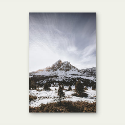 Snow Covered Mountain Range 60x90cm Metal Print Ready to Hang