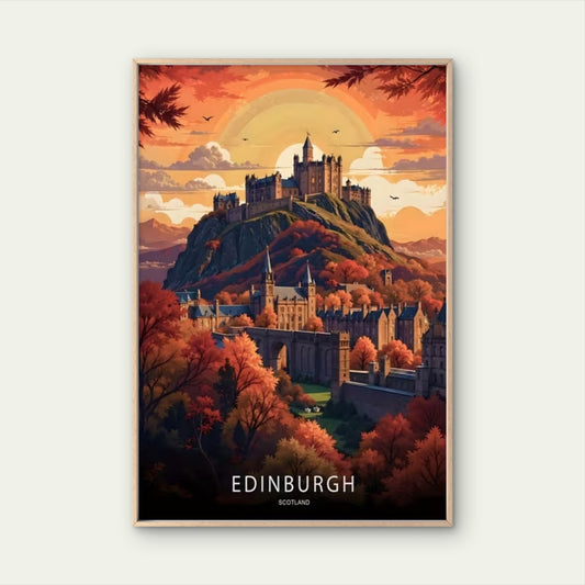 Edinburgh Castle Scotland Pictures Travel Poster Print Wall Art