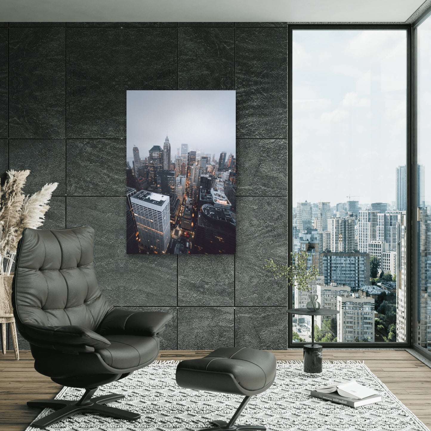 High Angle View Buildings City 60x90cm Metal Print Ready to Hang