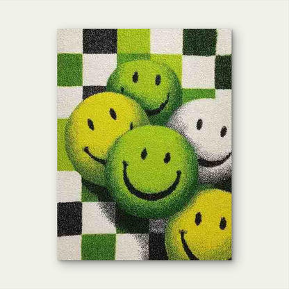 Lime Green & White Checkerboard 60x90cm Metal Print Ready to Hang